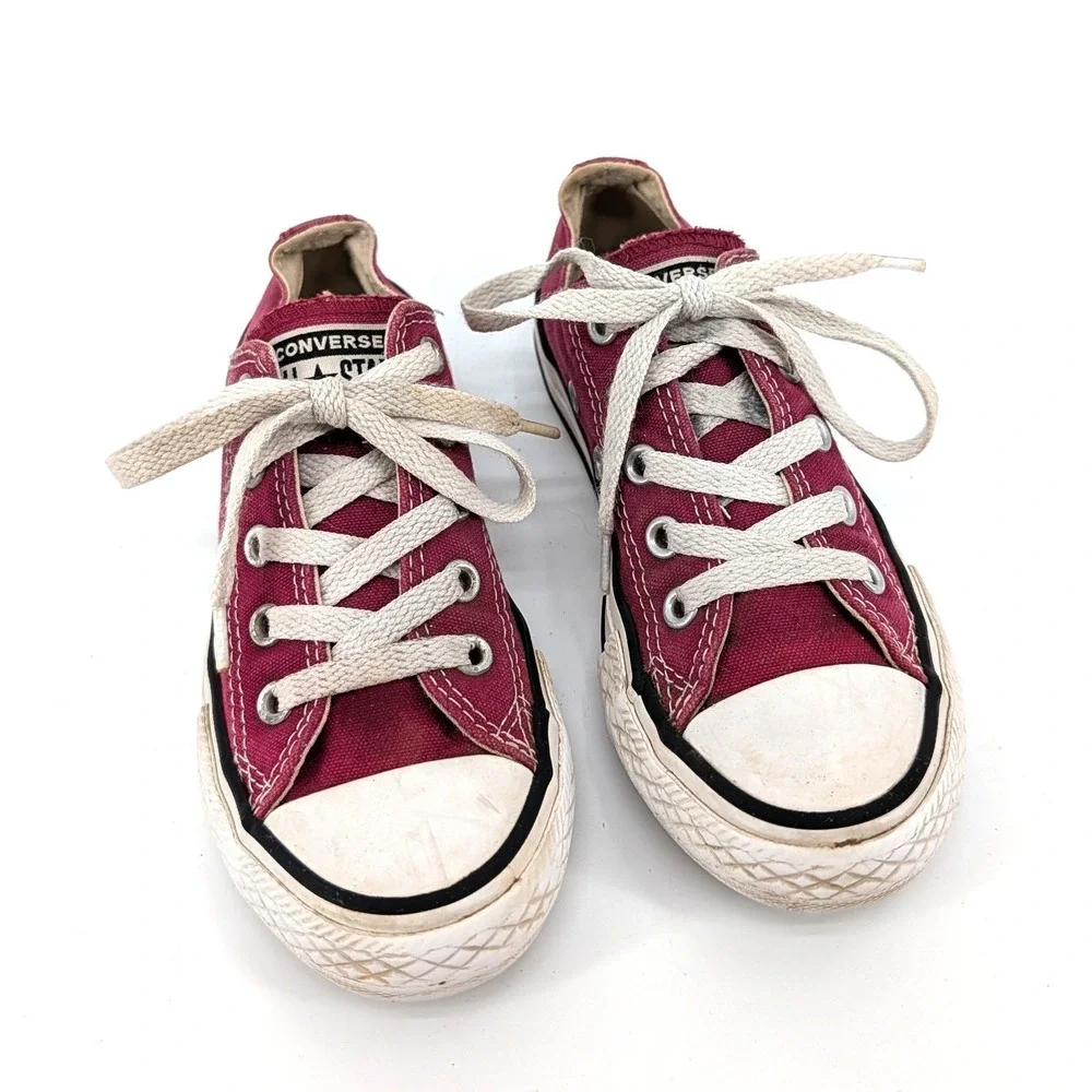 Converse Chuck Taylor All Star Maroon Burgundy Low Top Sneakers Youth 12